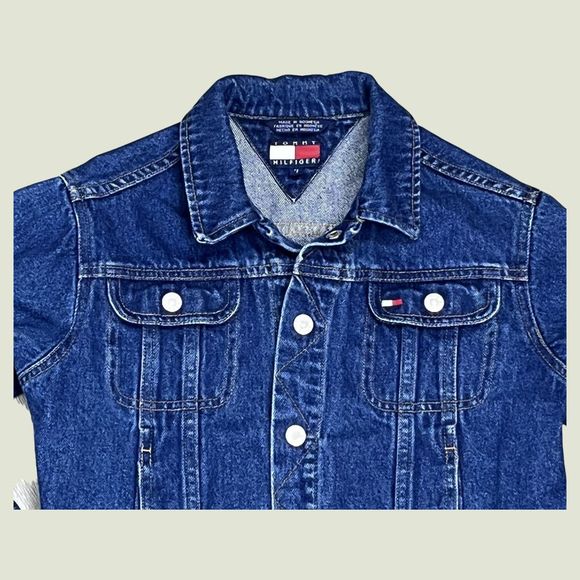 Vintage Tommy Hilfiger Girl's Jean Jacket Size 7 - Picture 2 of 13